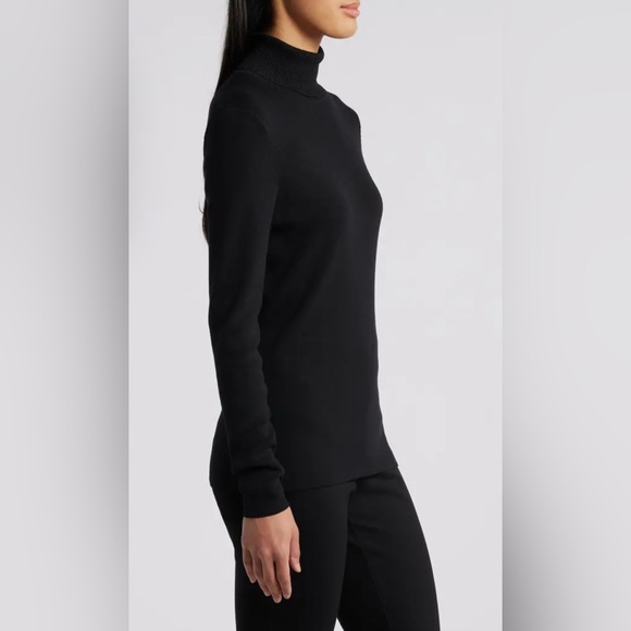 NWT! Anne Klein Black Turtleneck Sweater Size M - Picture 3 of 9